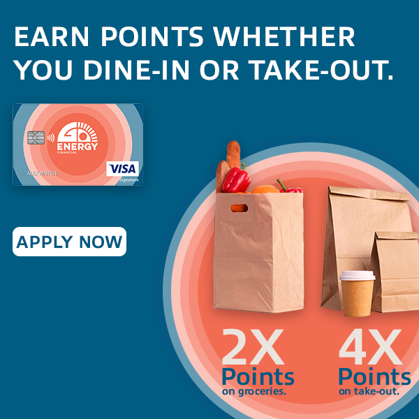 Earn points whether you dine-in or take-out. Click to apply.